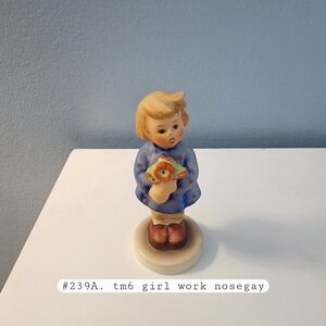 Goebel Figurine with Blue Dress and Blonde Hair